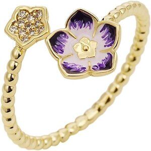 ⭐Women Sylph Gold Open Stackable Rings Adjustable Gold Flower Pearl Ring